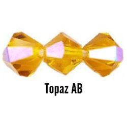 Kúpos kristálygyöngy, 3mm, topaz AB, 100 db/csomag