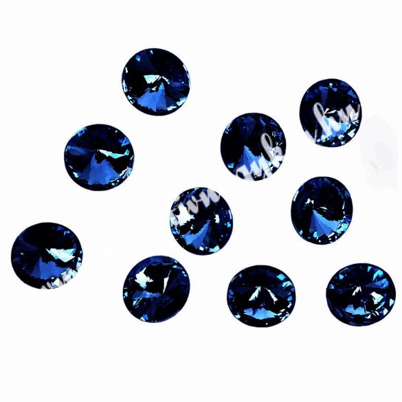 Kristály rivoli, dark sapphire, 10 mm, 10 db/csomag