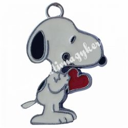 Fémmedál, Snoopy, 29x19x2mm, 10 db/csomag