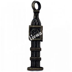 Fémmedál, Big Ben, antikréz, 6x27 mm, 5 db/csomag