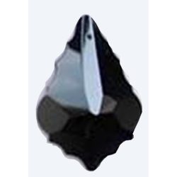   Üvegmedál medáltartóval, baroqe, 38x26mm, black diamond, 1 db/csomag