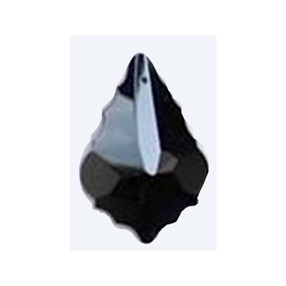 Üvegmedál medáltartóval, baroqe, 38x26mm, black diamond, 1 db/csomag