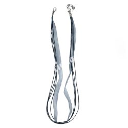  Organza és viaszolt zsinór nyaklánc, 51 cm, szürke, 10 db/csomag