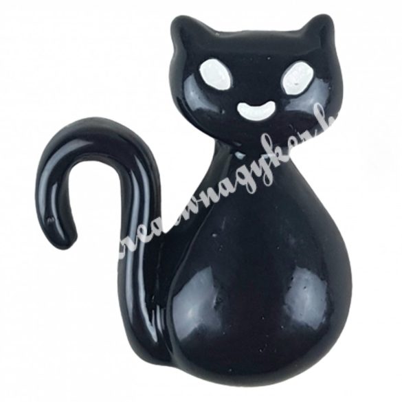 Ragasztható fekete macska, 2,5x2,2 cm, 10 db/csomag