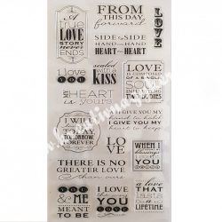 Szilikon pecsételő Szerelmes feliratok, 11x20 cm