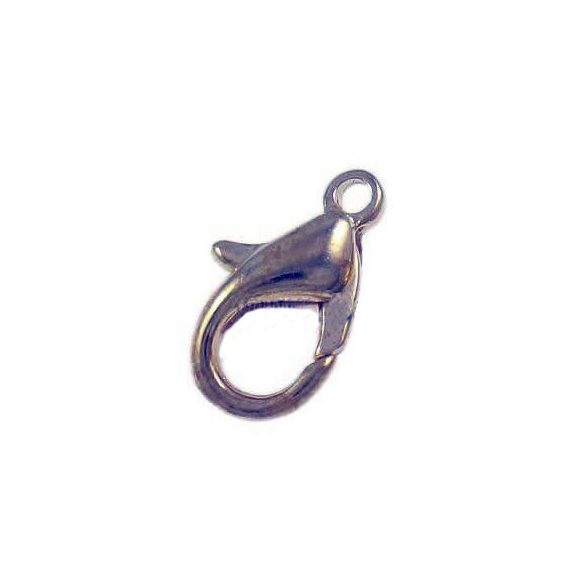Delfinkapocs, platina, 12x6 mm, 100 db/csomag