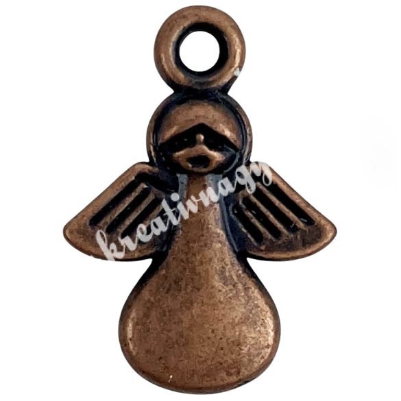 Fémmedál, angyal, bronz, 13x2x18 mm, 10 db/csomag