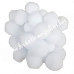 Pompon, fehér, 20 mm, 100 db/csomag