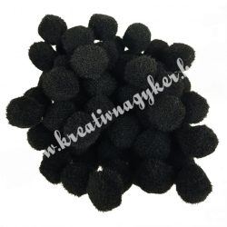 Pompon, fekete, 30 mm, 50 db/csomag