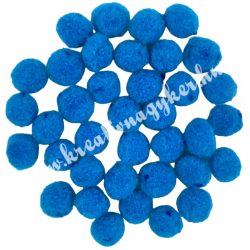 Pompon, kék, 15 mm, 100 db/csomag