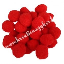 Pompon, piros, 10 mm, 100 db/csomag
