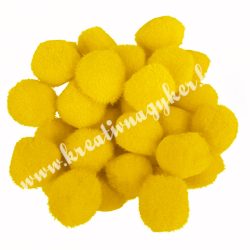 Pompon, sárga, 10 mm, 100 db/csomag