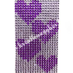 Telefonmatrica, szívek, fuchsia, 4x13 cm