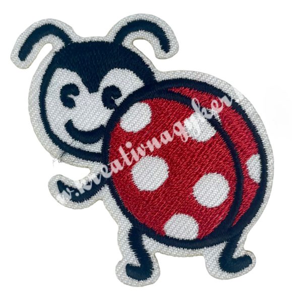 Vasalható matrica, katica, 5x6,5 cm, 5 db/csomag