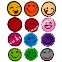Vasalható matrica, smiley, 4,5 cm, 12 db/csomag